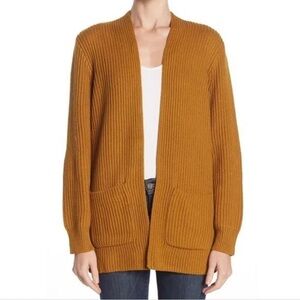 Madewell Nolan Ribbed Cardigan Open Front Sweater w/ Pockets